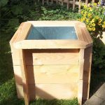 Bac à fleurs carré H.45cm 50×50 en bois