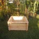 Carré potager carré H.45 cm 100x100 en bois - montage par emboîtement